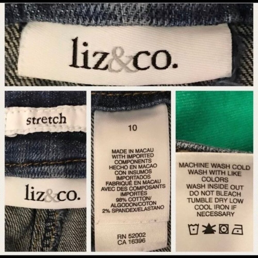 LIZ & CO. Medium Wash Straight Leg Denim Jeans Size 10 - Picture 5 of 5
